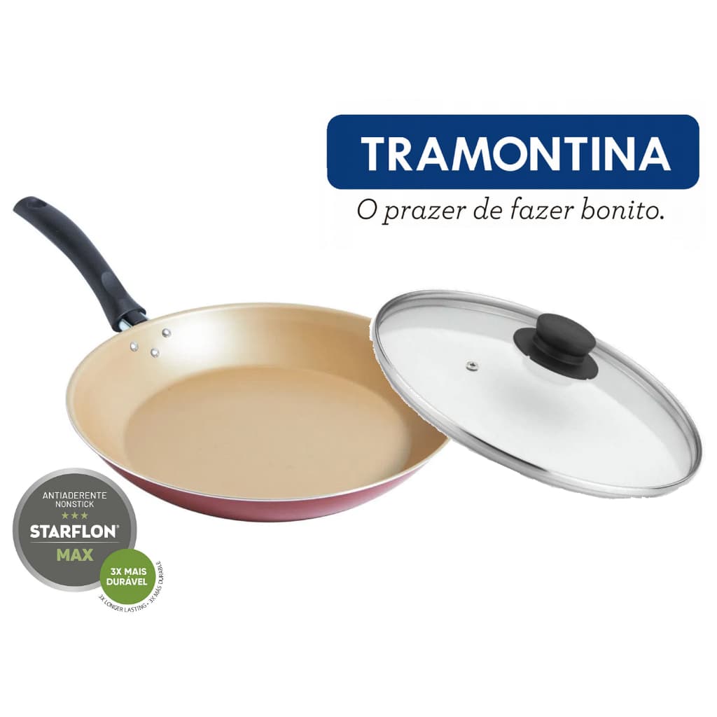Frigideira Com Tampa 28Cm Antiaderente Tramontina Turim 2,0 Litros