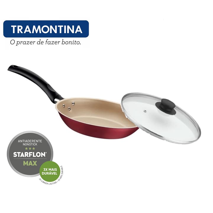 Frigideira Com Tampa 24cm Antiaderente Tramontina Turim 1,4 Litros
