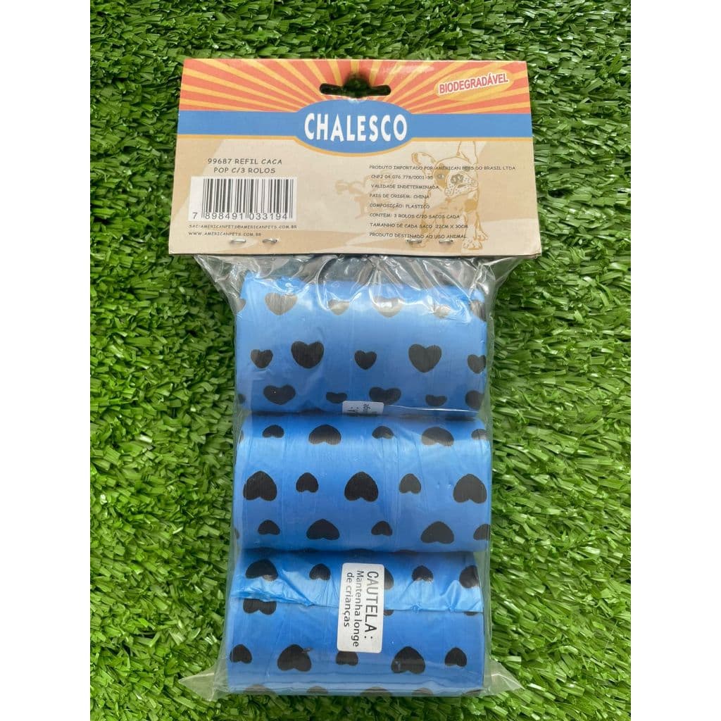 Refil saquinhos com 3 rolos plásticos para coleta fezes cães gatos