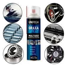 Graxa Multiuso Em Spray (Bicicleta, Trilho, Rolamento) 300ml - Unipega