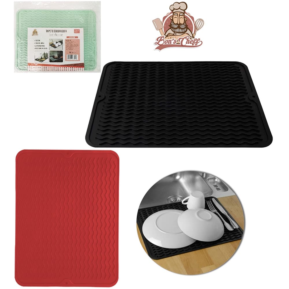Tapete Escorredor De Louças De Silicone Retangular Colors