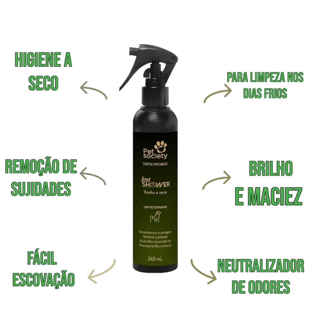 Banho A Seco  Pet Society Fast Shower Cachorro HydraFull
