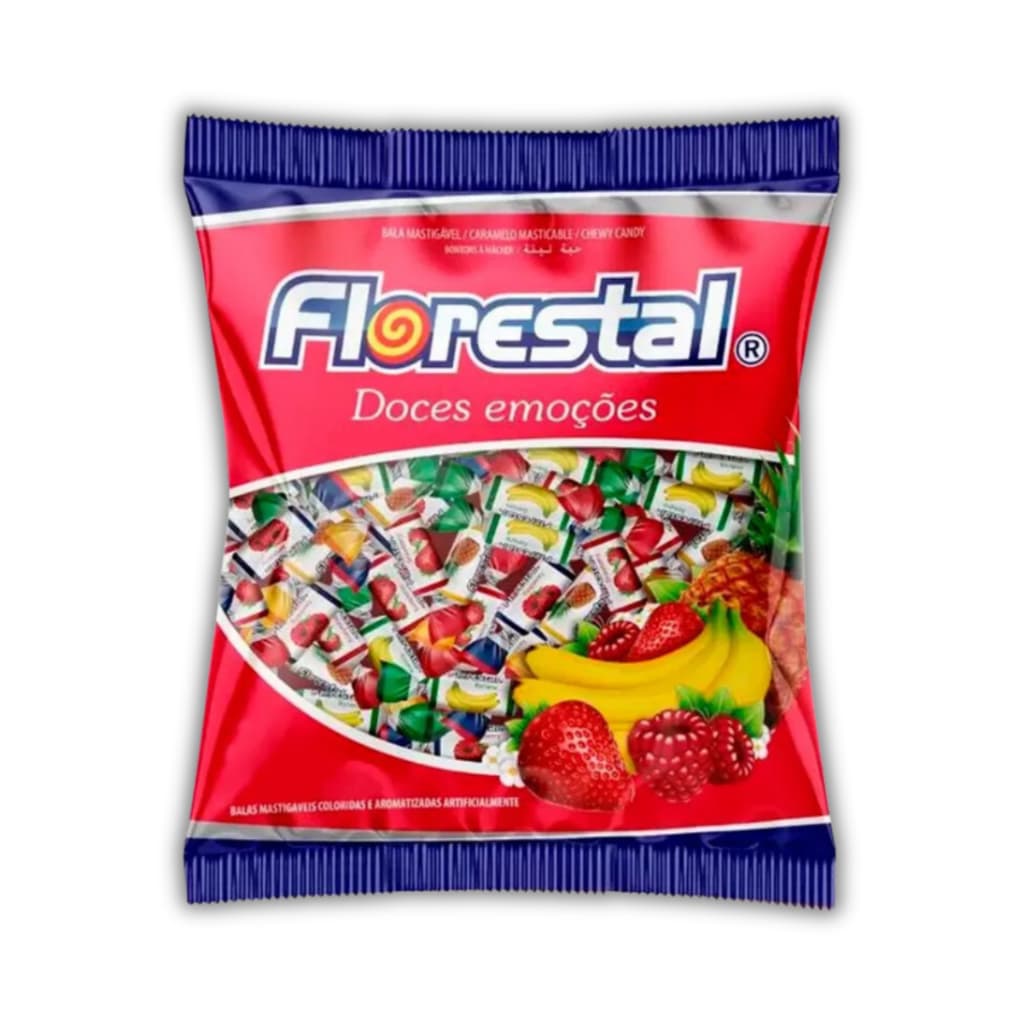 Bala Mastigável Florestal 500g Frutas Sortidas Doces para Lembrancinhas Festa Atacado