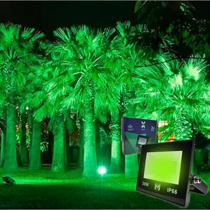 Refletor LED SMD 30w Holofote LED Verde Bivolt Para Jardim/Decoração prova d'água com proteção IP66