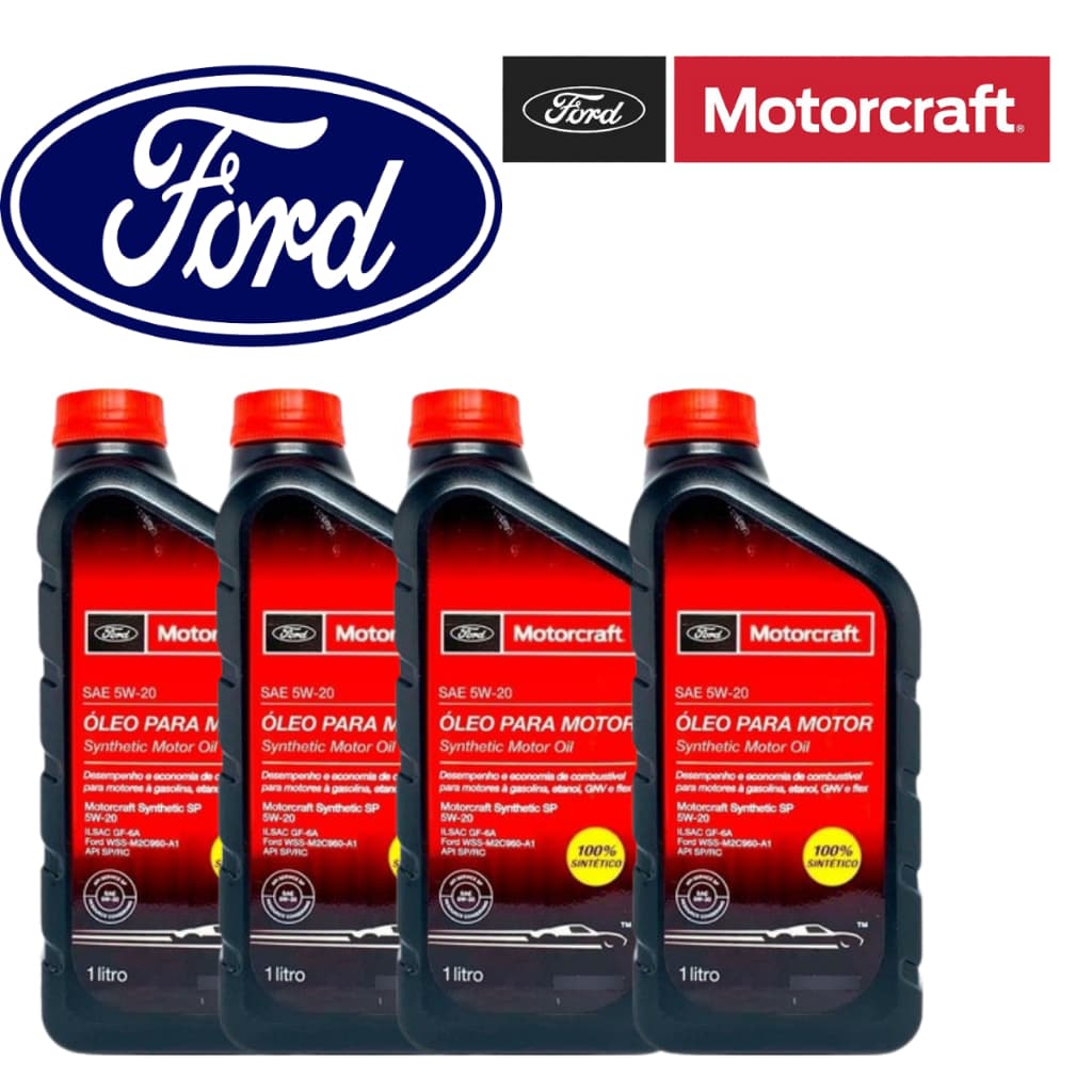 Kit 4 Litros 5w20 Motorcraft 100% Sintetico Original + Etiqueta Revisão Original Ford