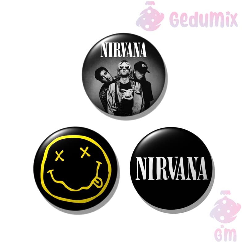 KIT 3 Bottons Broches Banda NIRVANA