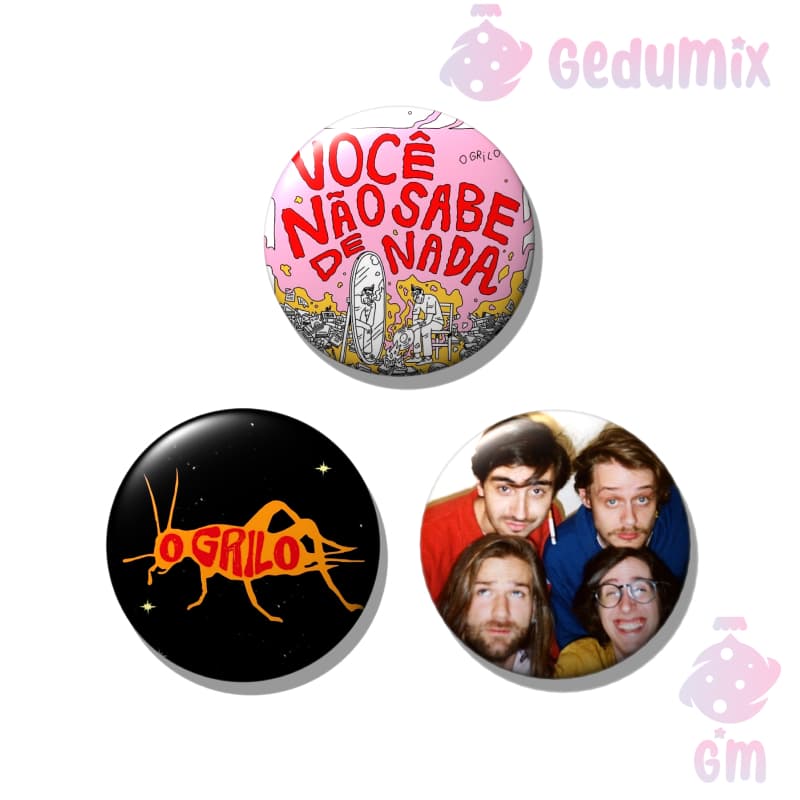 KIT 3 Bottons Broches Banda O Grilo