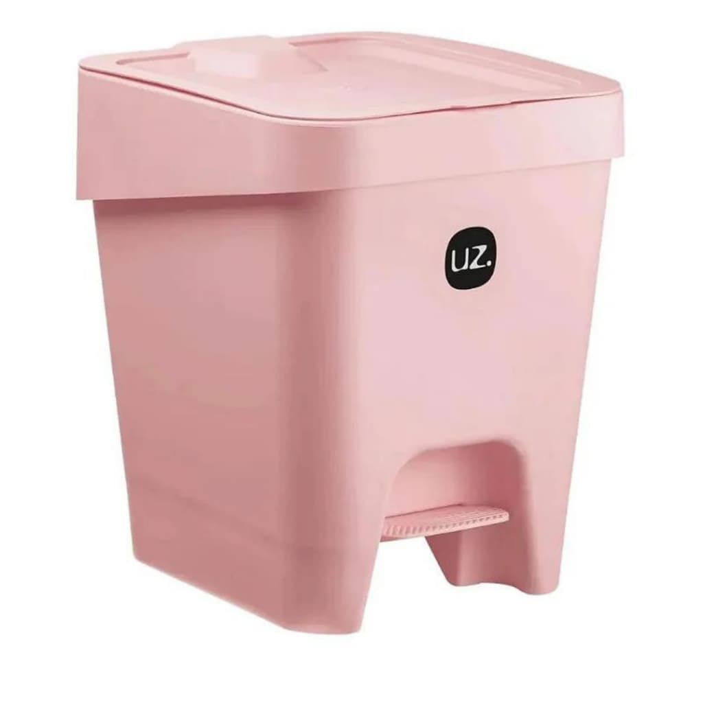 Lixeira 8l Plástico Resistente Slim Com Pedal P/ Cozinha, Banheiro, Lavanderia - Rosa Uz Premium