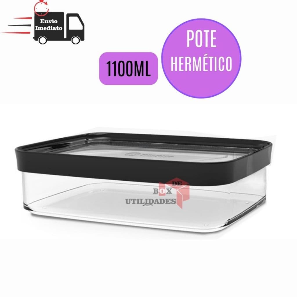 Pote Hermético 1100ml para Frios Presunto Queijo Porta Mantimentos Grãos Cereais Frutas Massas