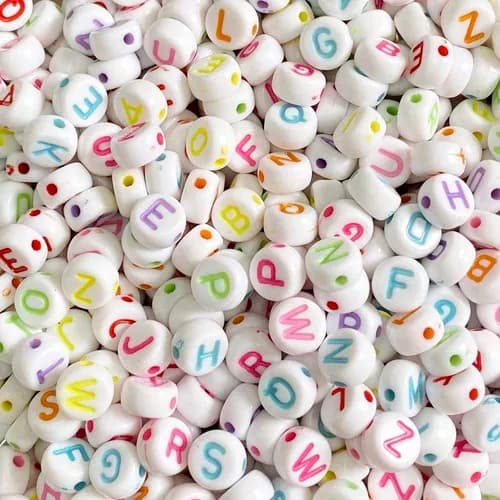 Miçanga Infantil Letras Alfabeto 1000 Pçs Letras Coloridas
