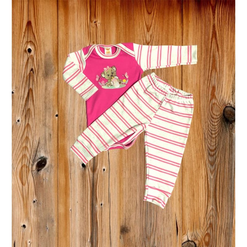 conjunto body bebe bordado