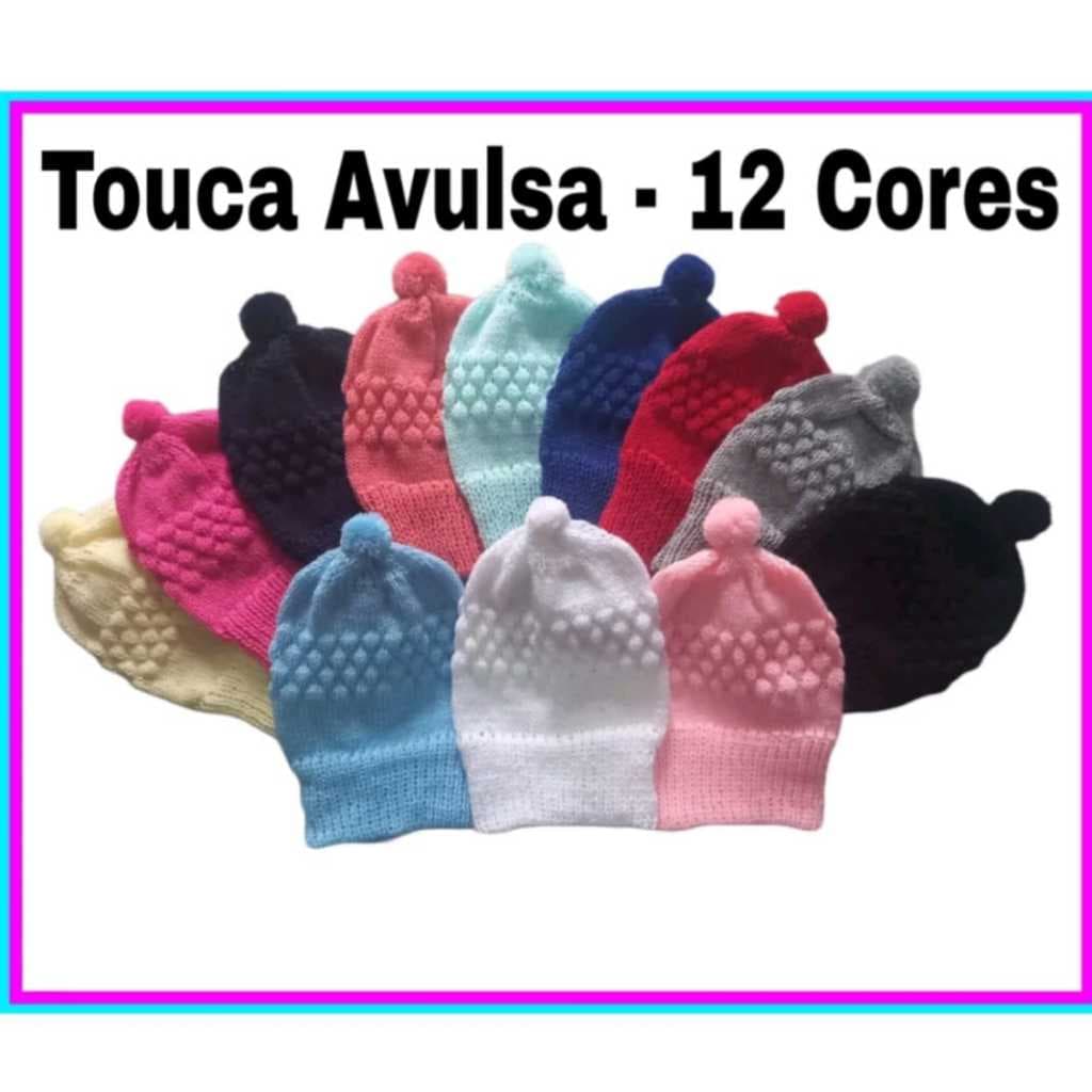 Touca Tricô Bebê Recém Nascido Várias Cores