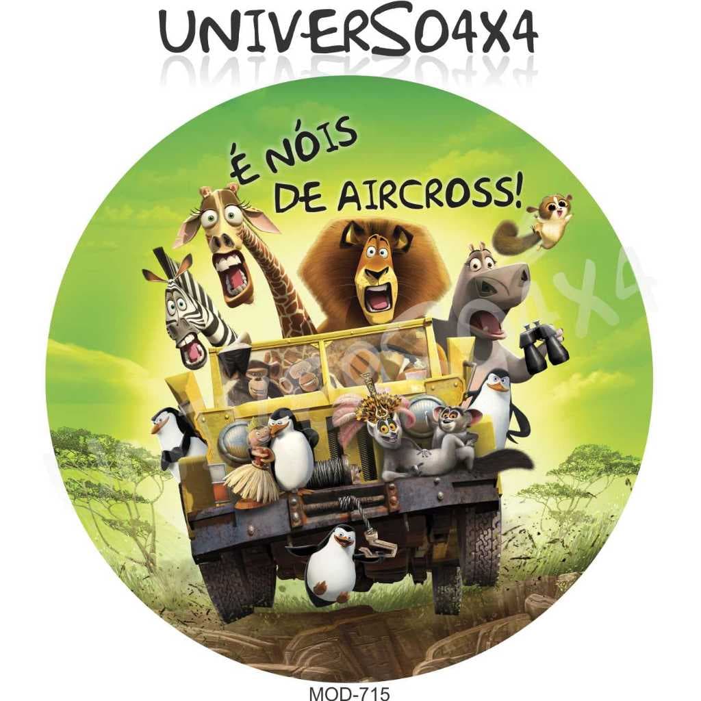 Capa Estepe Aircross Bichos Leão Macaco Girafa Zebra É Nóis Mada floresta selvagem 205x60x16 m715