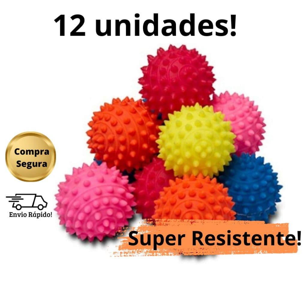 Bolinha Anti-stress Bola com Cravo Fisioterapia Pets Pet Cachorro Cães Gatos Relaxante Massagem - 12 Bolinhas