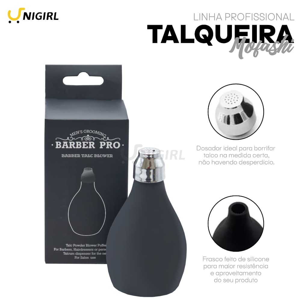 Borrifador Talqueira de Talco em Pó Para Barbearia Bombinha De Silicone