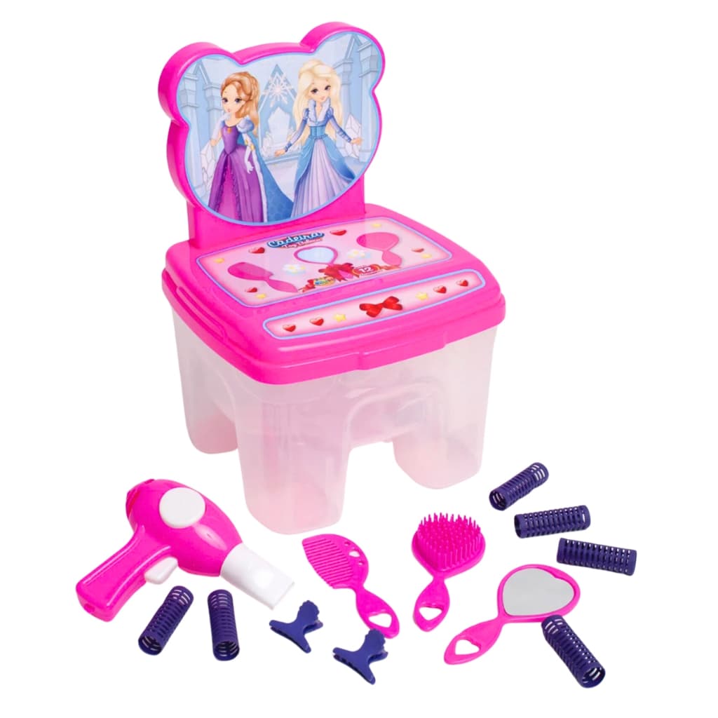 Cadeira infantil menina acessórios cabelo brinquedos faz de conta