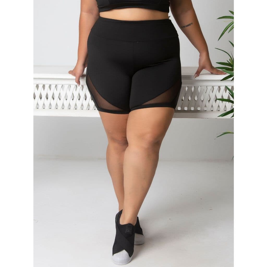 Bermuda Fitness Detalhe Em Tule 11063