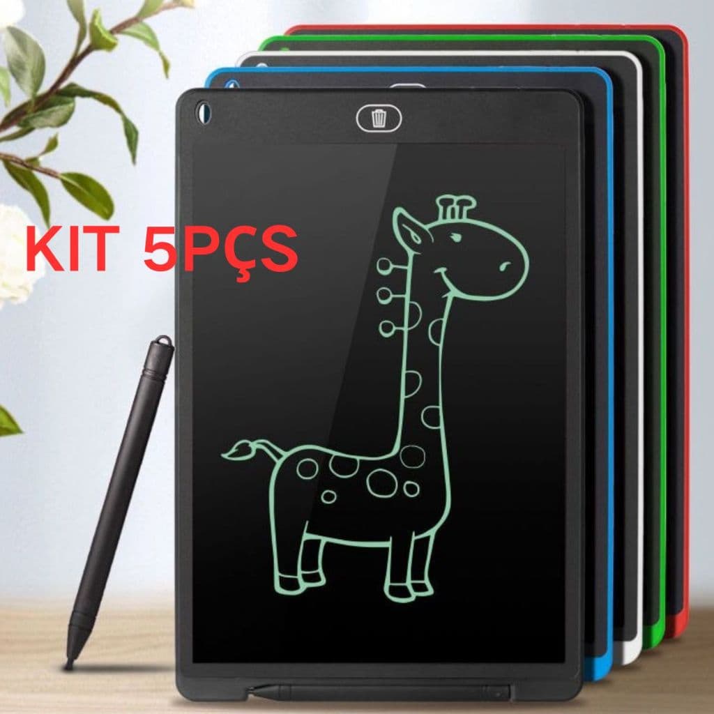 Kit 5pçs Lousa Mágica Tela Lcd Tablet Infantil De Escrever E Desenhar 8.5/10/12 Polegadas