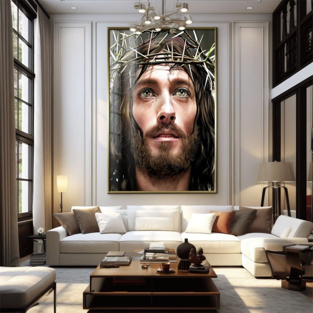Quadro Decorativo 110x80cm Alta Resolução Para Sala Quarto Escritório Quadro Jesus Colorido