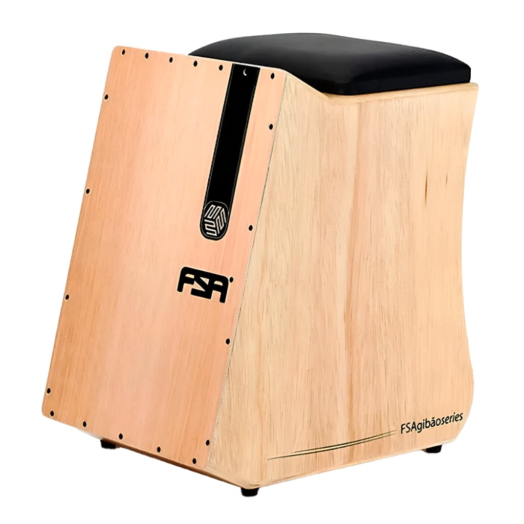 Cajon Gibao Series FSA Eletroacustico Captacao Dupla Natural