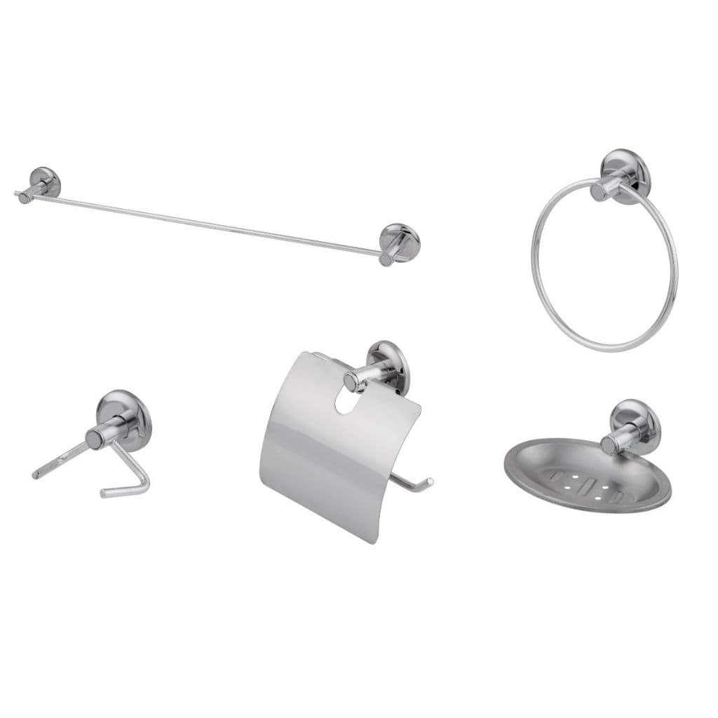 Kit de Acessórios Para Banheiro Aço Inox 5 Peças Stander