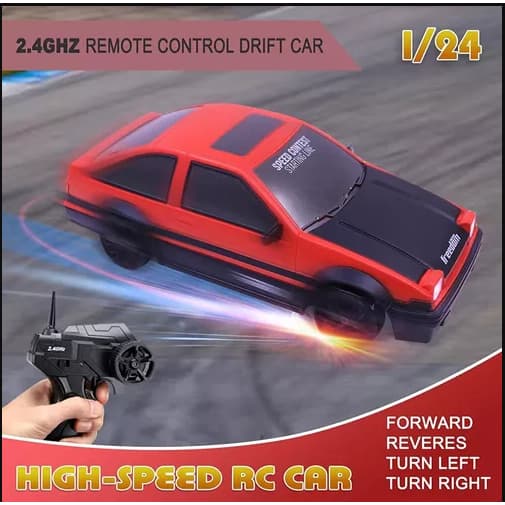 Carrinho RC de Controle Remoto 2 Baterias Drift com Luz Led Modelo GTR 15Km/h Brinquedos de menino