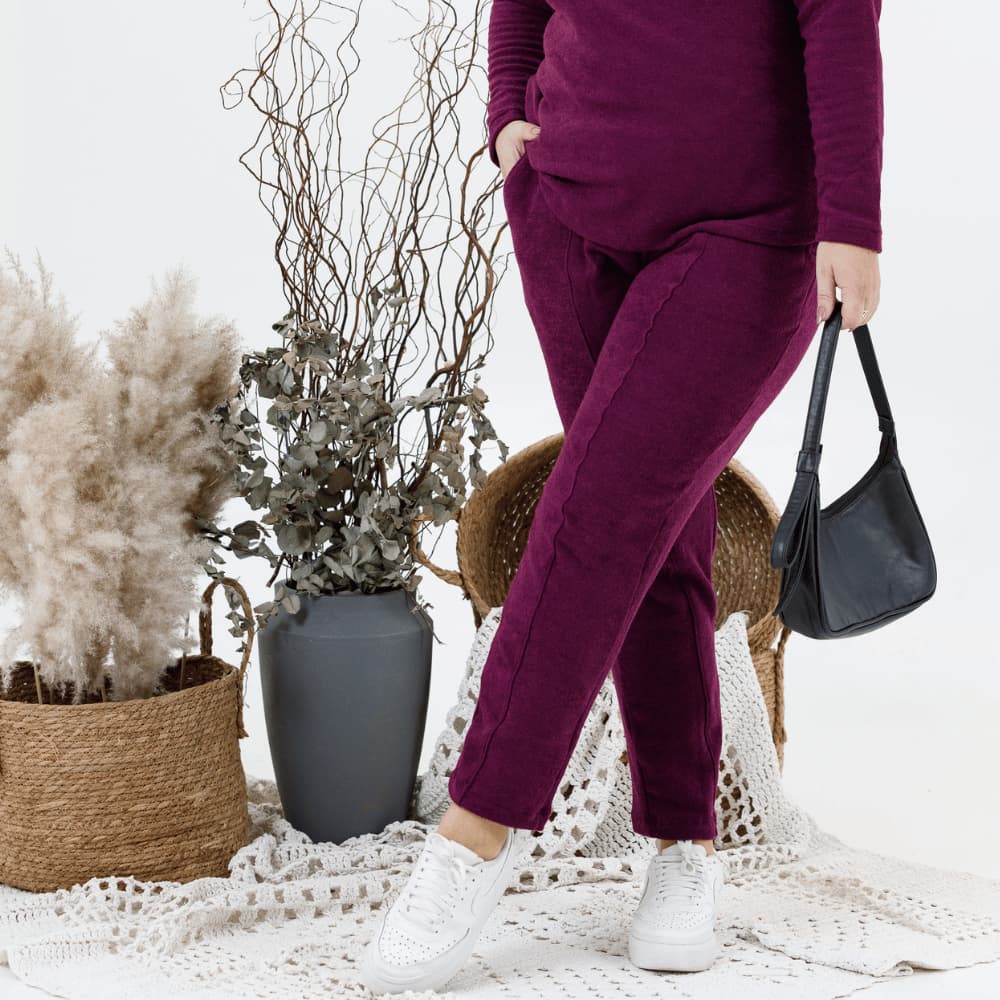 Calça Feminina Plush Bouclê Flanelada Básica Quentinha Outono Inverno Plus Size Moderno Casual 20224A