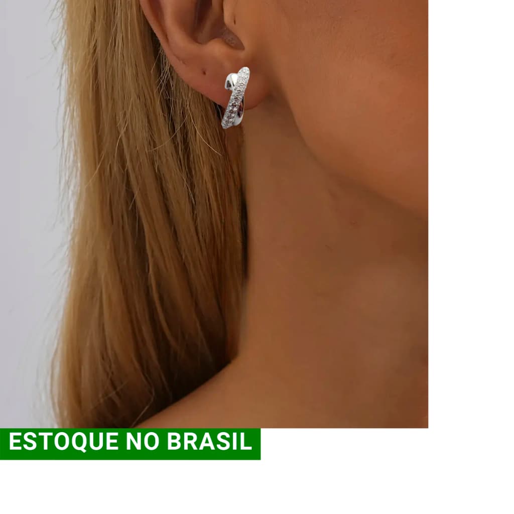 Brinco zircônia folheados mulheres de valor cores prata ou dourado