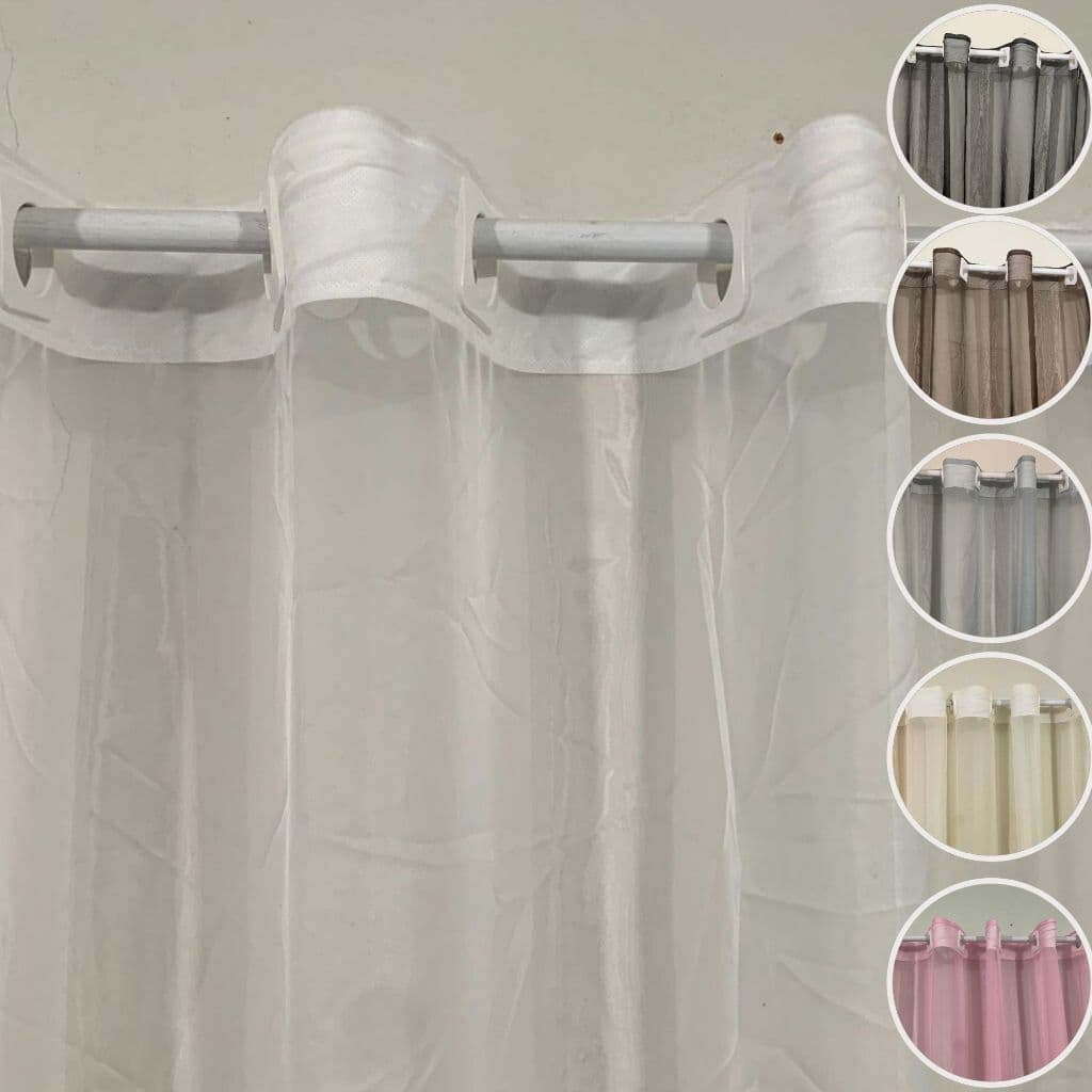 Cortina De Voil/Voal Sem Forro com Ilhós Branco Para Sala e Quarto 4.00x2.50