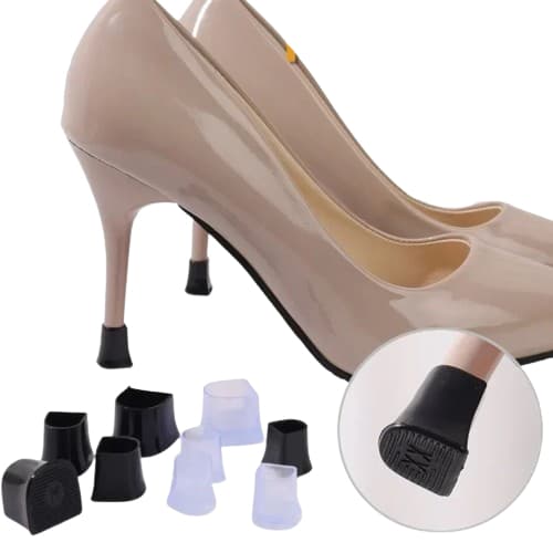 Protetor de salto em silicone antiderrapante silencioso salto de banquete salto agulha sapato fechado