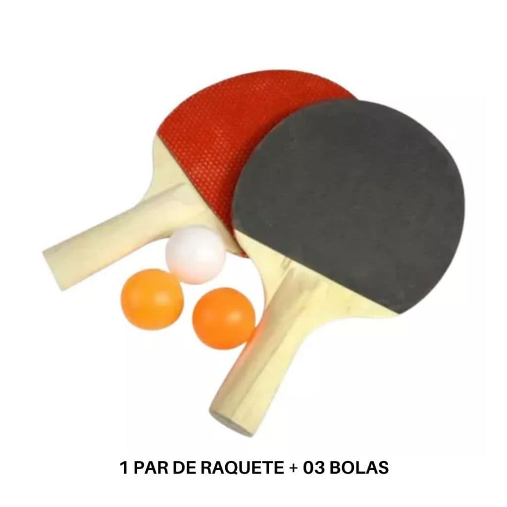 Kit Raquete Ping Pong Tênis Mesa + 3 Bolinhas Original