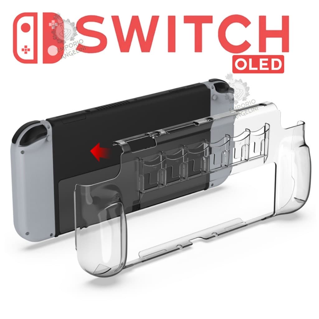 Estojo Case Capa Acrílica Dobe para Nintendo Switch OLED com 6 porta-cartuchos compatível c/ Dock TNS-1190 Nota Fiscal
