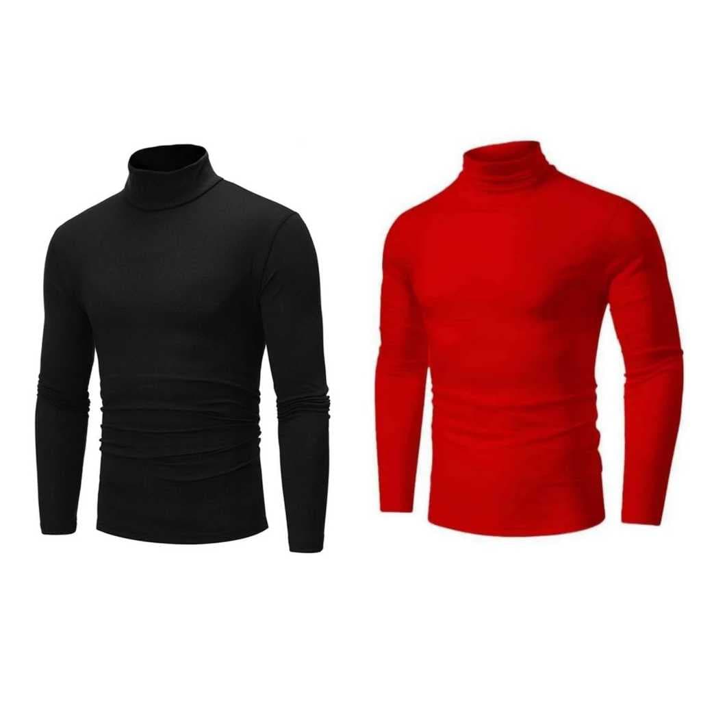 Camisa Segunda pele Masculina gola alta casual kit com 2 unidades