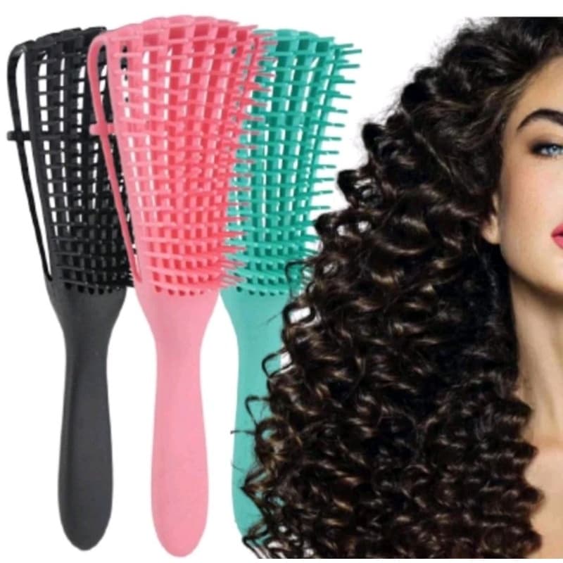 Escova polvo para cabelo cacheado