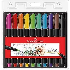 Canetinha SuperSoft Brush 20, 10 ou 5 cores Faber Castell