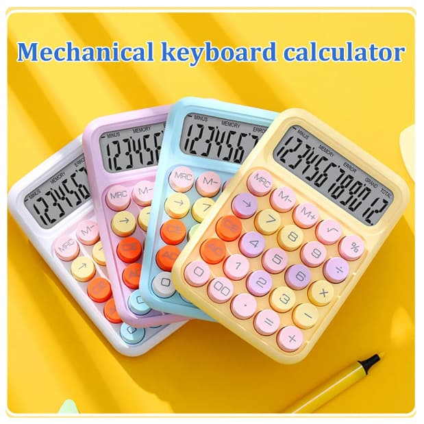 Calculadora científica portátil, botões mecânicos, ferramentas, profissional, adequada para negócios e escritório
