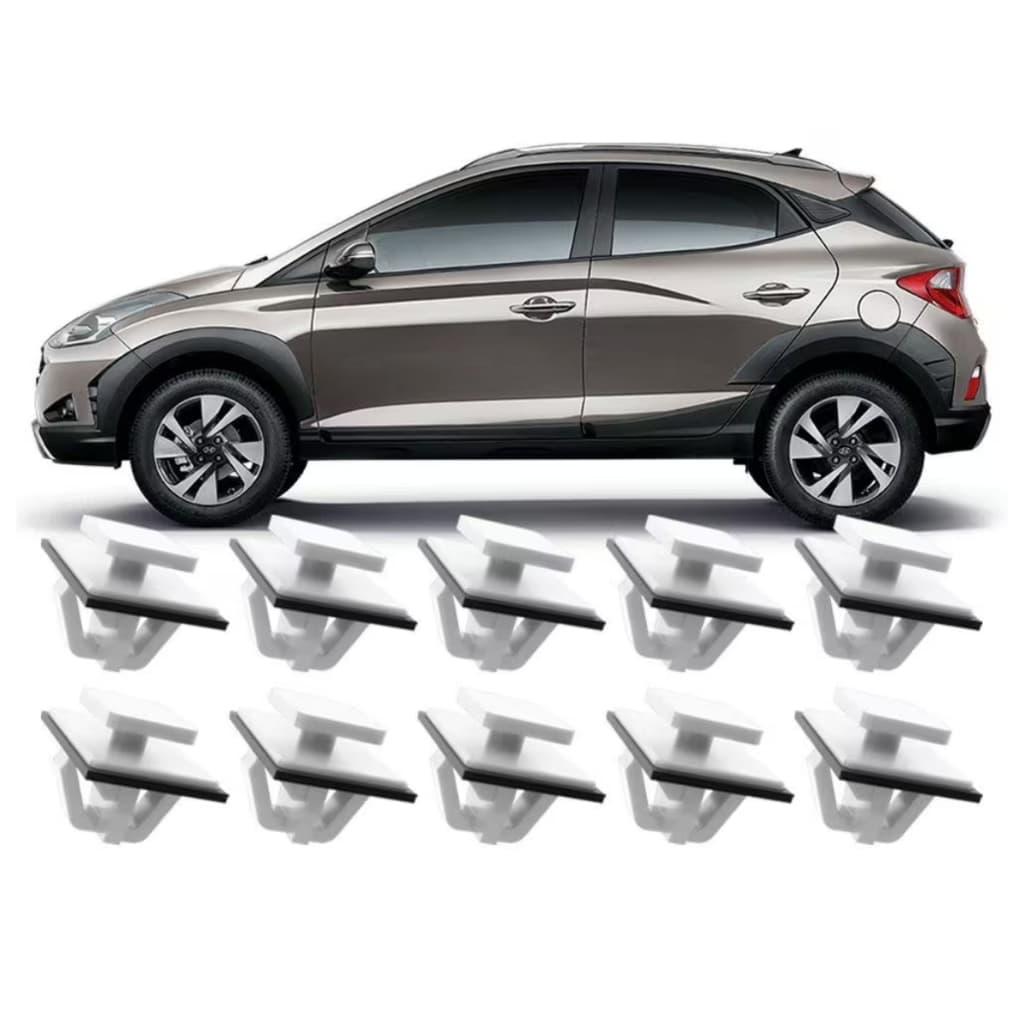 Grampo Presilha Moldura Paralama Friso Lateral Hb20x Creta 10 Pçs