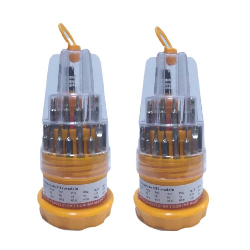 Kit 2 unidades -  Chaves Precisão 31 pçs Celular Note Relojoeiro philips fenda allen torx