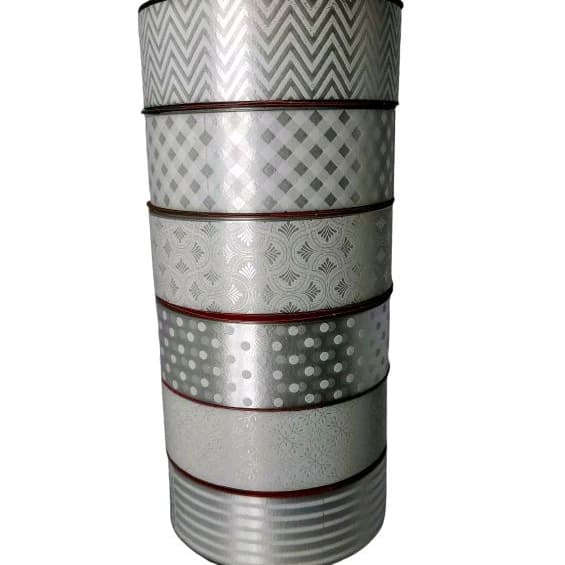 Rolo de Fita Plástica Branca Linha Cristalle 30mm x 30m Decorada Laço Decoração Lançamento Poli