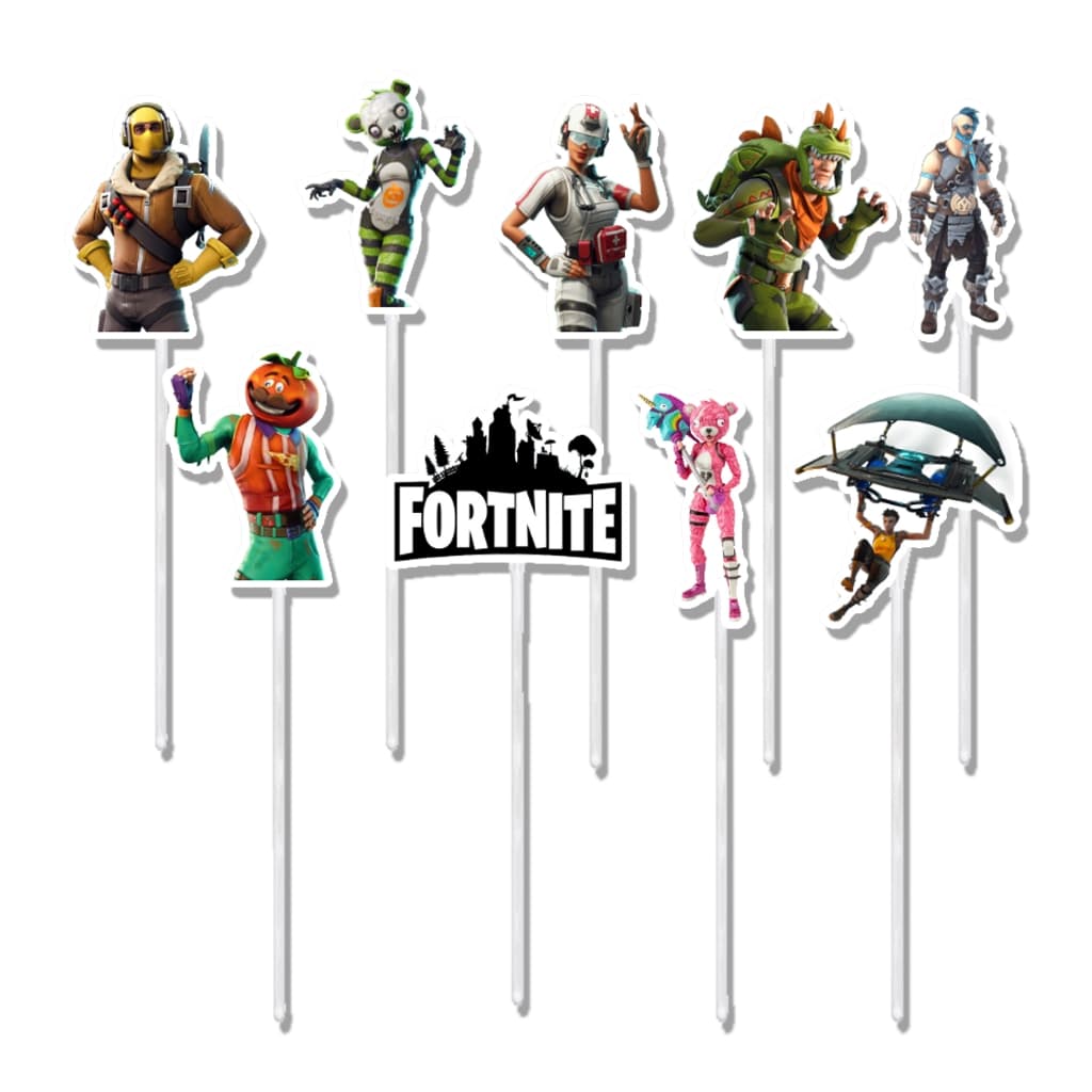 50 OU 100 TOPPERS PARA DOCES FESTA FORTNITE