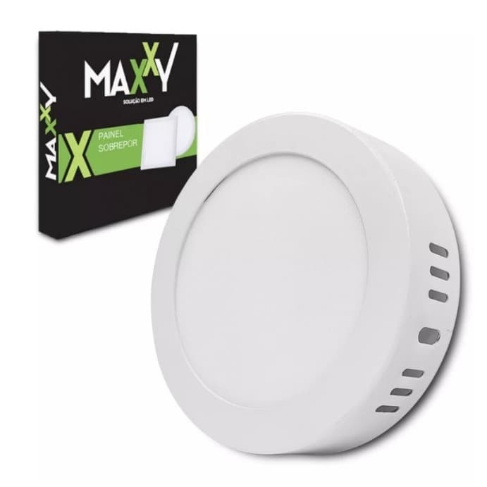 Painel Plafon Redondo Sobrepor  6W Branco Frio Bivolt Luminária de teto ALUMÍNIO E POLICARBONATO