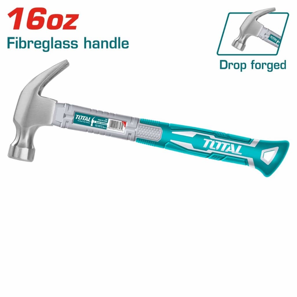 MARTELO UNHA 27 - (16oz)  C/ FIBRA DE VIDRO/PROFISSIONAL - TOTAL TOOLS
