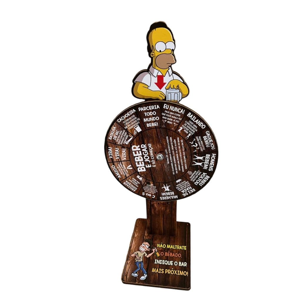 roleta drink game mdf divertida jogos SIMPSONS