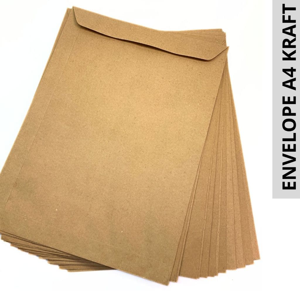 50 Envelopes Kraft Tamanho A4 Para Documentos Tamanho Sulfite Papel Pardo