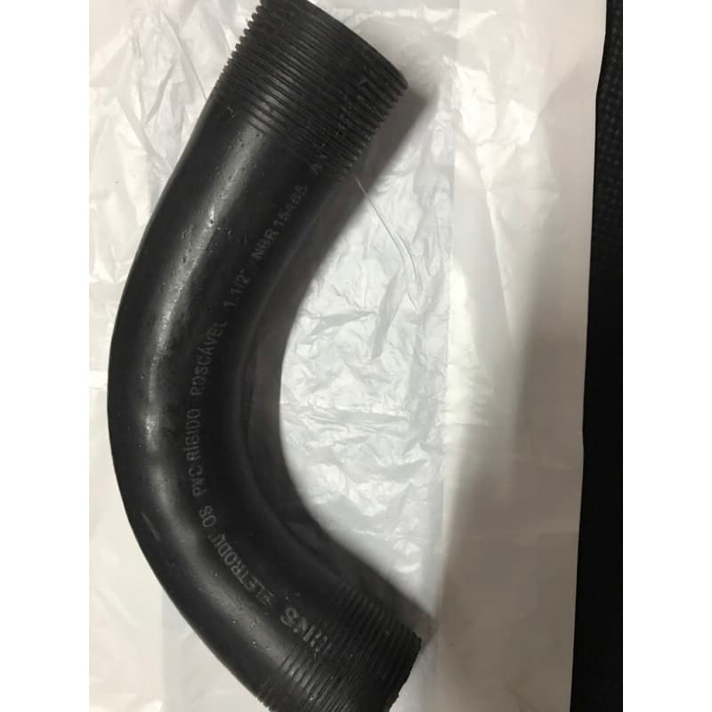 Curva de Eletroduto de PVC preta de   1.1.2” roscavel NBR 15465.kit com 3 pçs por 29,90.