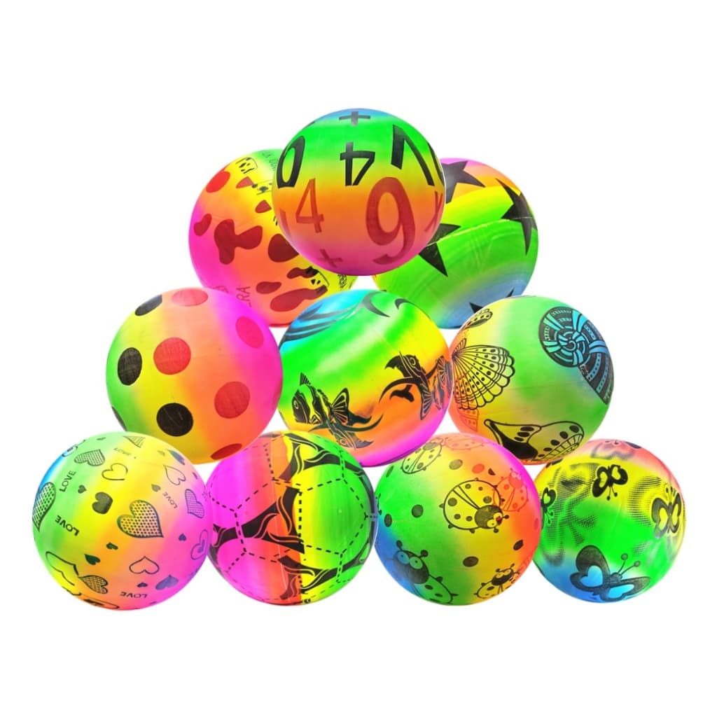30un Bola Colorida Vinil Dente De Leite Cor Sortida Futebol, Praia, Festa e Decoração C/ Inmetro