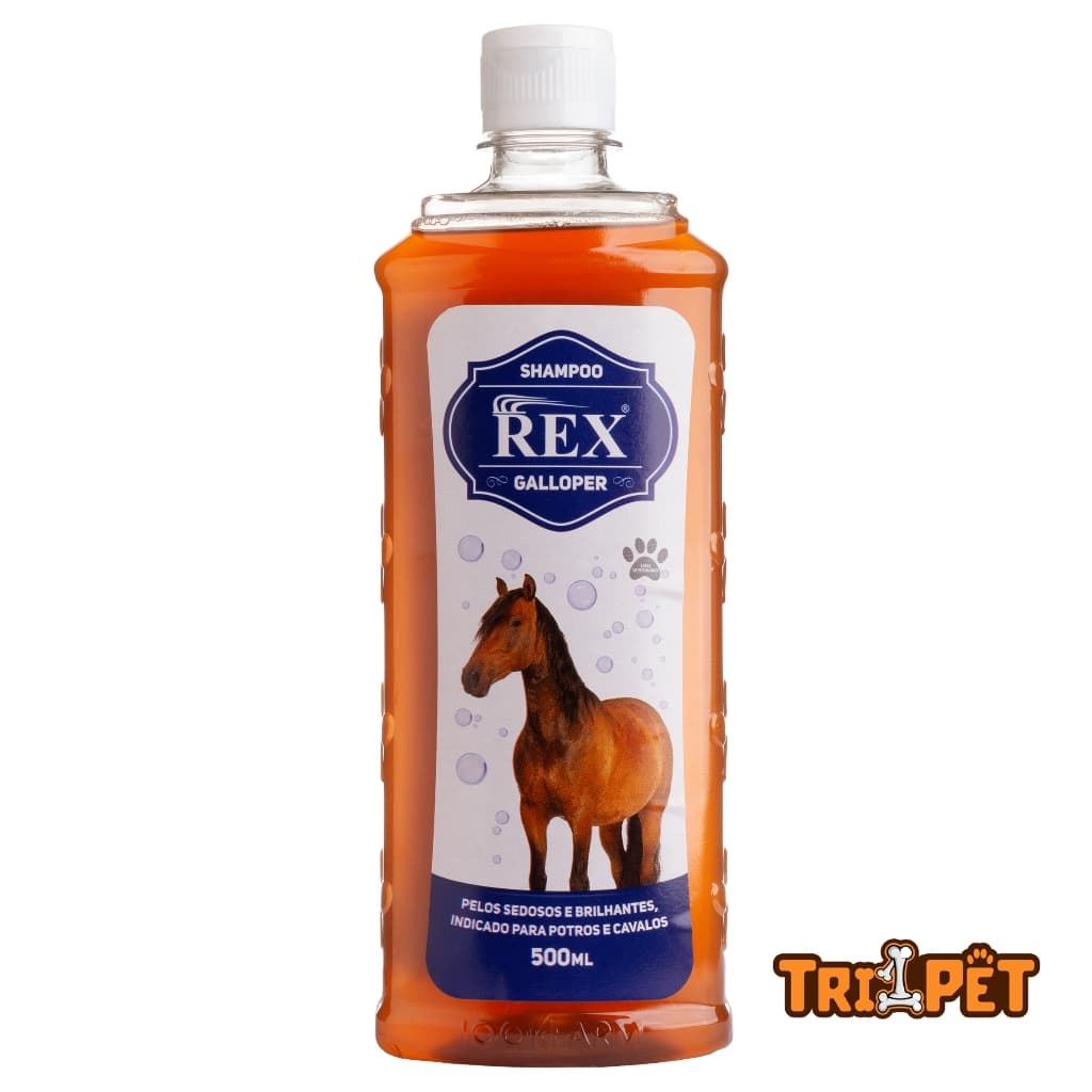 Shampoo Crescer Cabelos Para Cavalos Pelos Crina Rex Galloper - 500Ml Grande