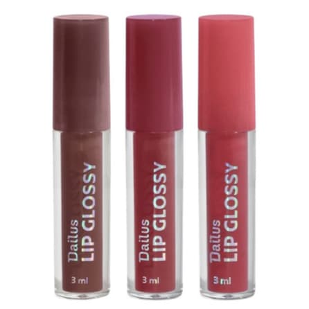 Kit Lip Glossy Dailus Gloss Labial com Cor 3 un