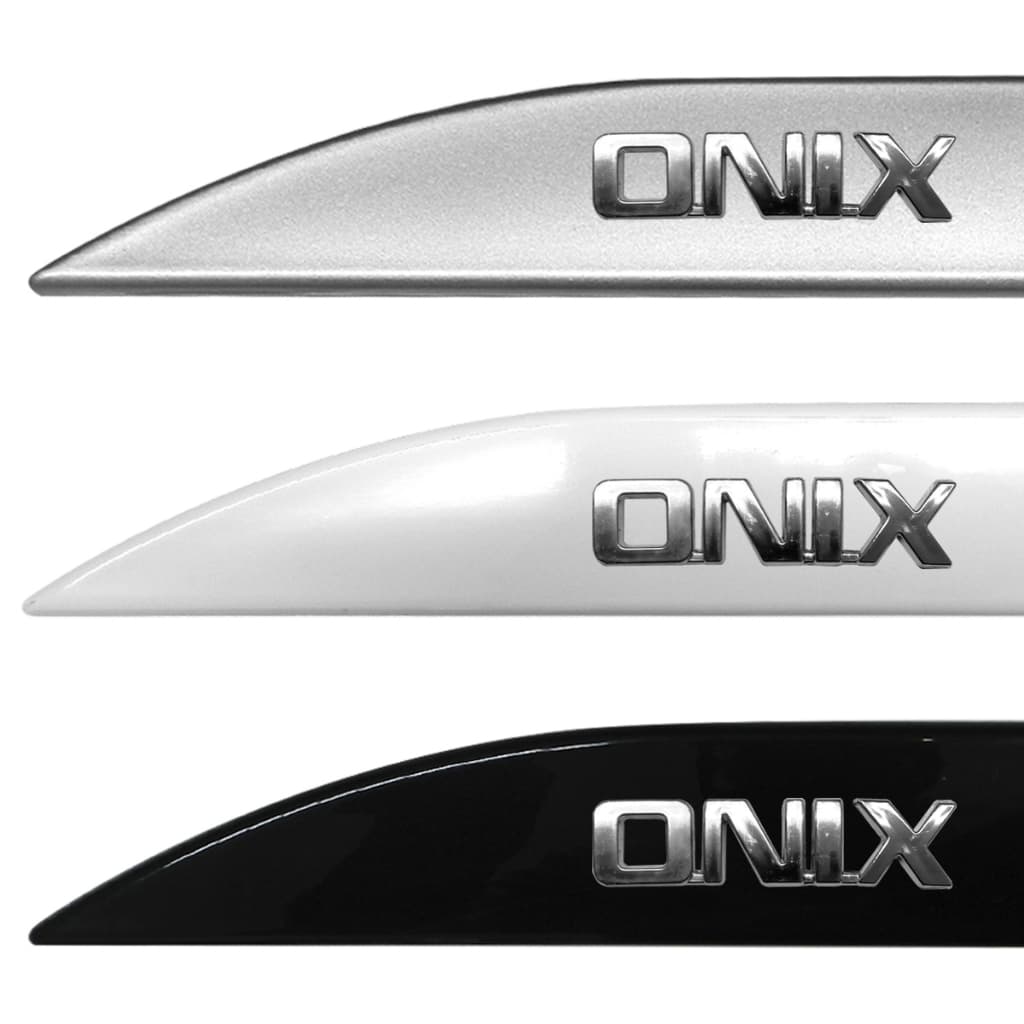 Jogo Friso Lateral Adaptável Onix 2013 2014 2015 2016 2017 2018 2019 2020 Escrita Alto Cromada