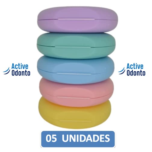 Kit 5 Caixa Active para Alinhadores e Aparelhos Ortodônticos Cor Pastel Sortido